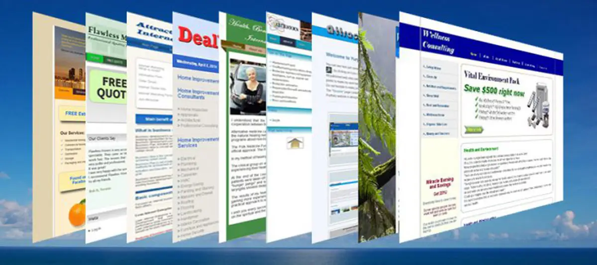 View of previous websites.